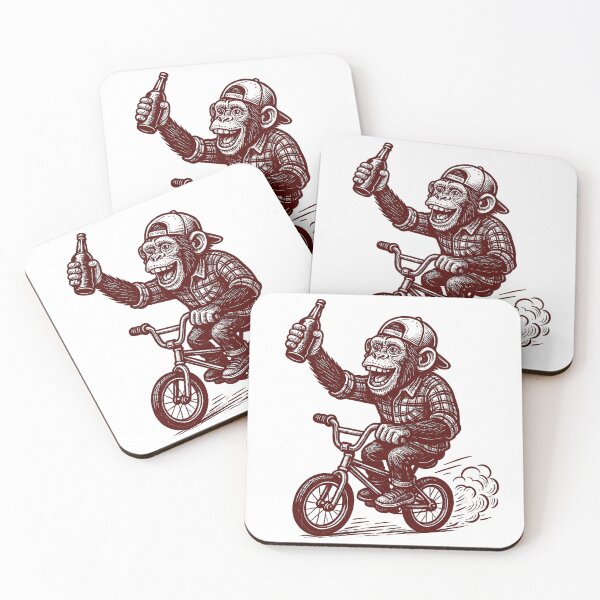Item preview, Monkey Riding Bike - Funny Monkey Drinking designed and sold by ZBIFBOUETLA.