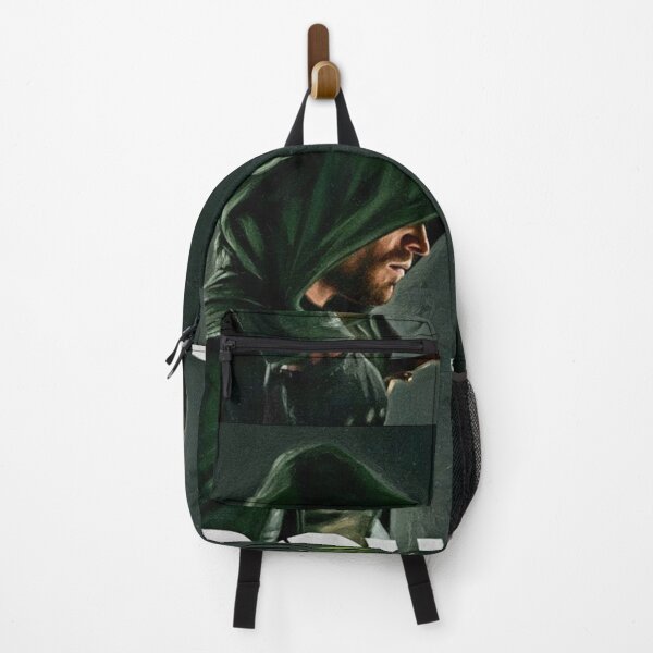 Item preview, Green Hooded Vigilante Archer Art | Emerald Archer Leather Armor Painting | Dark Justice Profile Poster designed and sold by Art's Diner.