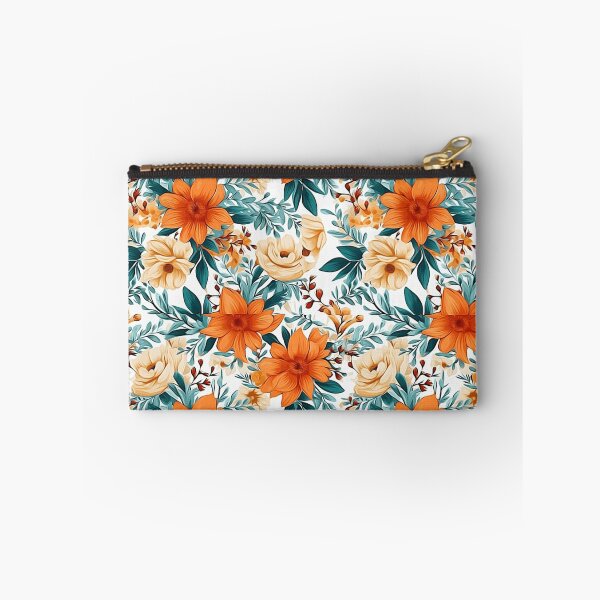 Item preview, Big Orange Floral Pattern designed and sold by Pickle Wicked Designs.