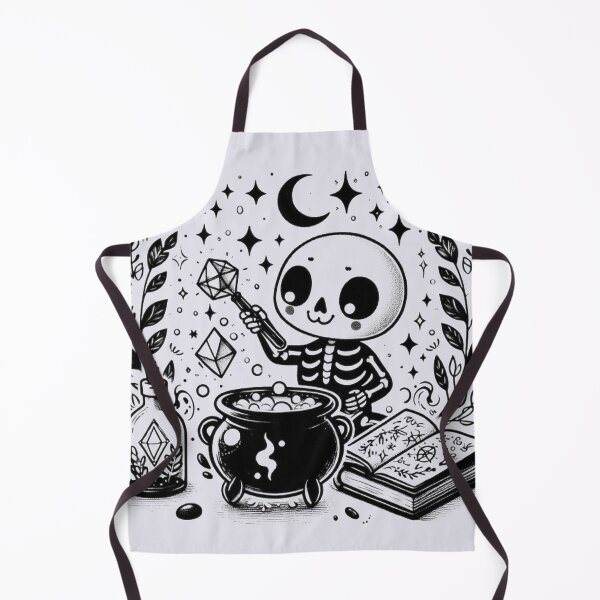 Item preview, Cute Witch Skeleton Brewing a Magic Potion designed and sold by Roberta Calabrese.