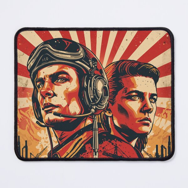 Item preview, Soviet Pilot Propaganda Poster, Retro USSR Aviation Art, Communist Wall Decor designed and sold by AdamFryDixon.