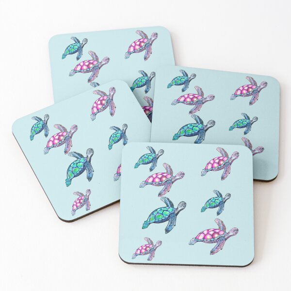 Item preview, Sea Turtle - blue and pink turtles sparkly magical beautiful sea creature designed and sold by Artonmytee.