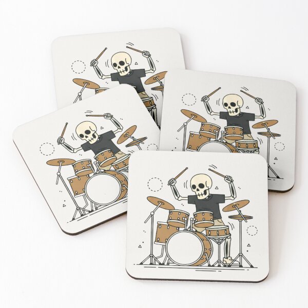 Item preview, DRUMMER | Minimalist Skeleton Streetwear Art  designed and sold by DEADLINE. .