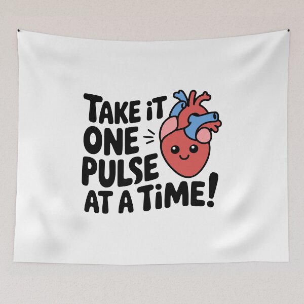 Item preview, Take It One Pulse At A Time! Cute Heart Pun designed and sold by PMCreative.