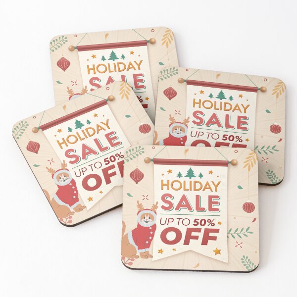 Item preview, Christmas Holiday Sale Illustration – Festive Winter Discount Banner Design designed and sold by A1MarketDesigne.