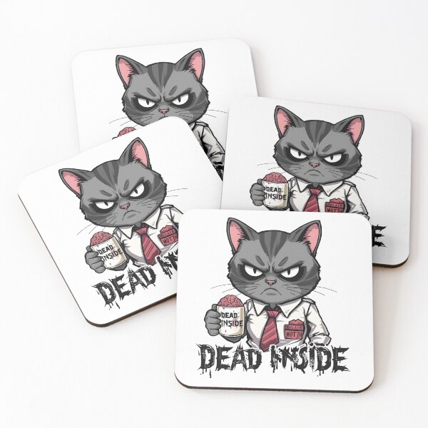 Item preview, Grumpy Office Cat - Dead Inside Still Working Dark Humor Vector designed and sold by The Grumpy Pet Club.