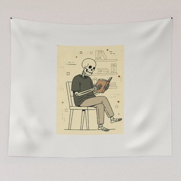 Item preview, READER | Minimalist Skeleton Streetwear Art  designed and sold by DEADLINE. .
