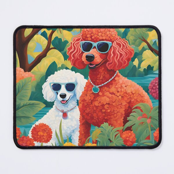 Item preview, Stylish Poodles in Sunglasses | Colorful Garden Park Dog Art designed and sold by Kmcantley.