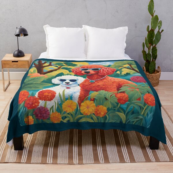 Item preview, Stylish Poodles in Sunglasses | Colorful Garden Park Dog Art designed and sold by Kmcantley.