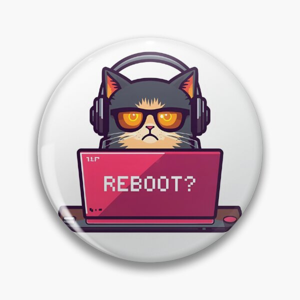 Item preview, Grumpy IT Support Cat - Did You Try Rebooting Funny Tech Vector designed and sold by The Grumpy Pet Club.