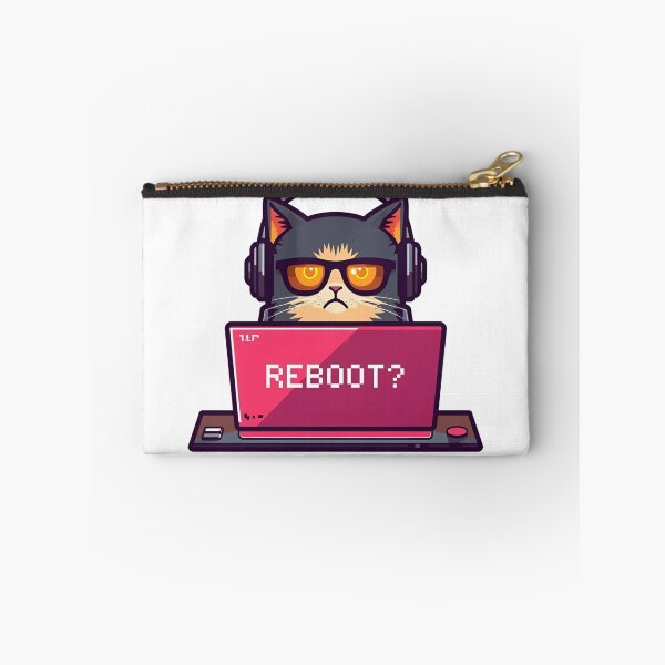 Item preview, Grumpy IT Support Cat - Did You Try Rebooting Funny Tech Vector designed and sold by The Grumpy Pet Club.
