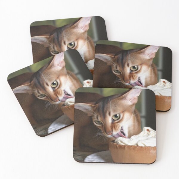 Item preview, Tawny Cat Licking Pastry – Artistic Illustration designed and sold by TreatLLC.