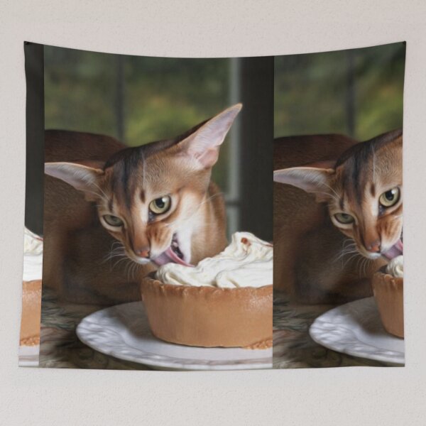 Item preview, Tawny Cat Licking Pastry – Artistic Illustration designed and sold by TreatLLC.