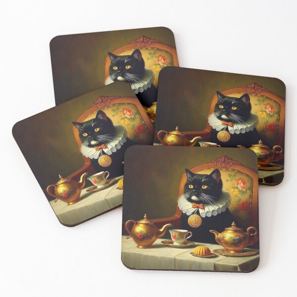 Item preview, Cat Tea Time | Funny Cat Art designed and sold by Nicole-Cherie.
