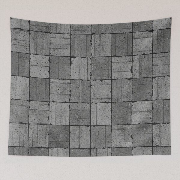 Item preview, Industrial Brutalist Stone Grid Pattern Weathered Concrete Blocks designed and sold by Owcomm.