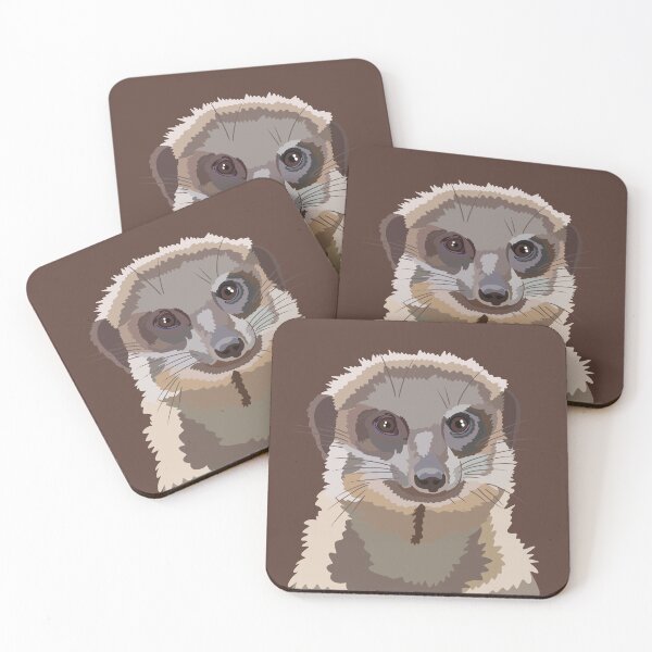 Item preview, M is for Meerkat,Meerkat Artwork – Playful Desert Mammal Illustration and Wildlife Design designed and sold by PrettylittlepastelUk.