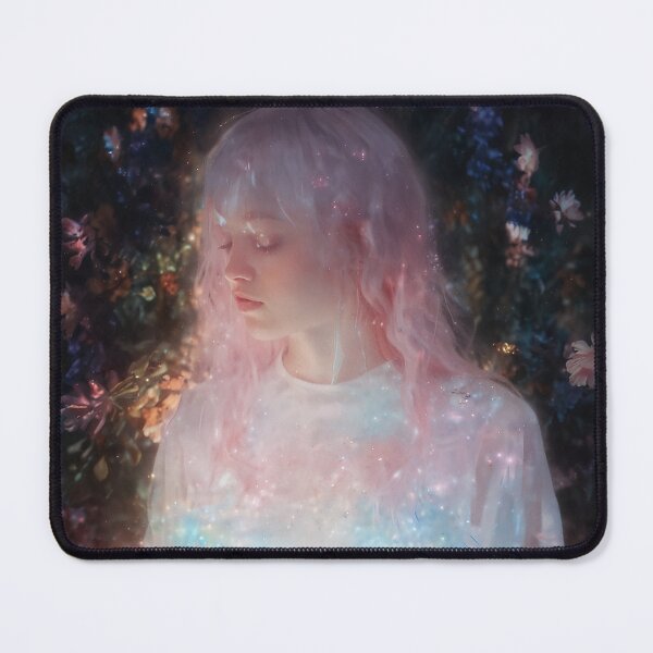 Item preview, Ethereal Portrait | Girl With Pink Hair and Sparkles | Surreal Beauty | Dreamy Aesthetics designed and sold by Nicole-Cherie.