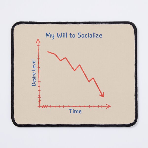 Item preview, My Will to Socialize - Declining Motivation Graph designed and sold by Owcomm.