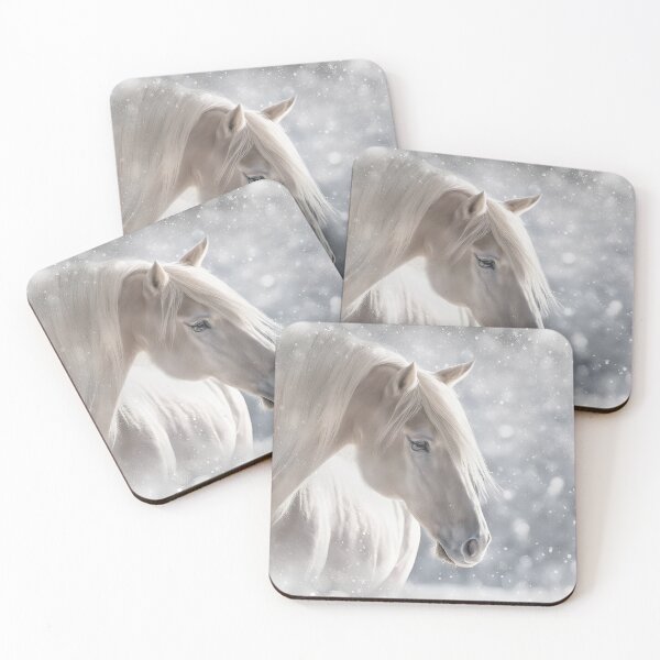 Item preview, Silver Magic Gray Horse in Snow designed and sold by Stephanie Laird.
