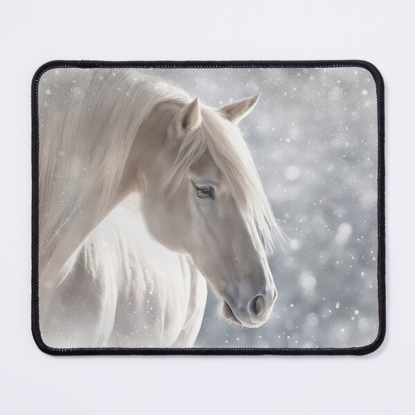 Item preview, Silver Magic Gray Horse in Snow designed and sold by Stephanie Laird.