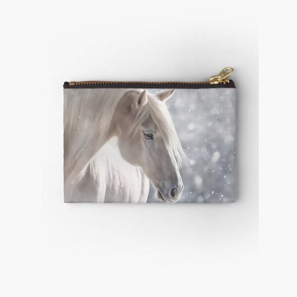 Item preview, Silver Magic Gray Horse in Snow designed and sold by Stephanie Laird.