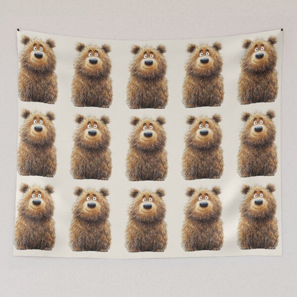 Item preview, Cute GRiZZLY BeaR PRiNT ' The Happy Bear ' BY SHiRLeY MacARTHuR designed and sold by Shirley MacArthur Art.