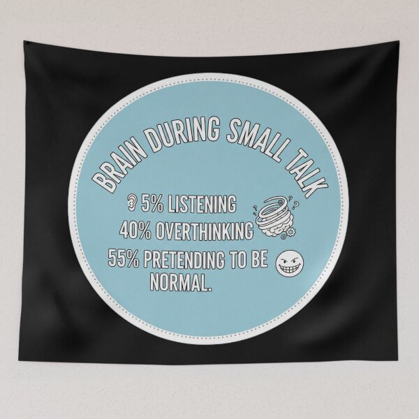 Item preview, Brain During Small Talk: 5% Listening 40% Overthinking 55% Pretending To Be Normal designed and sold by Owcomm.