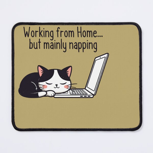 Item preview, Lazy Cat Working From Home But Mainly Napping designed and sold by SilentPowerArt.