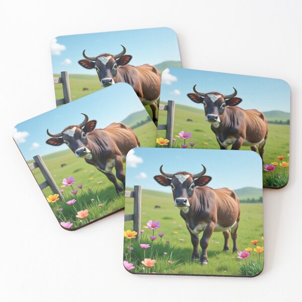 Item preview, Pastoral Cow in Meadow – Artistic Illustration designed and sold by TreatLLC.