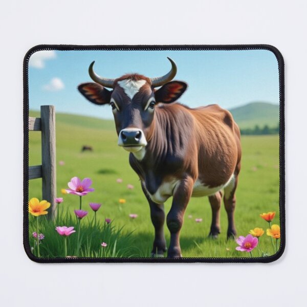 Item preview, Pastoral Cow in Meadow – Artistic Illustration designed and sold by TreatLLC.