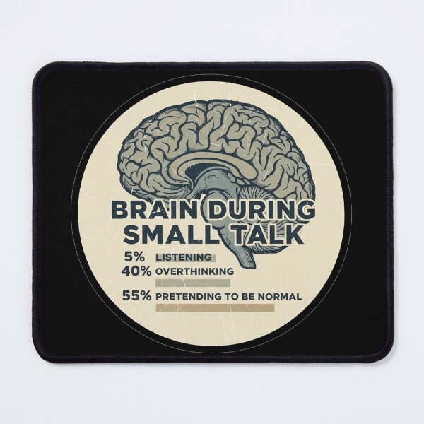 Item preview, Brain During Small Talk: 5% Listening, 40% Overthinking, 55% Pretending To Be Normal designed and sold by Owcomm.