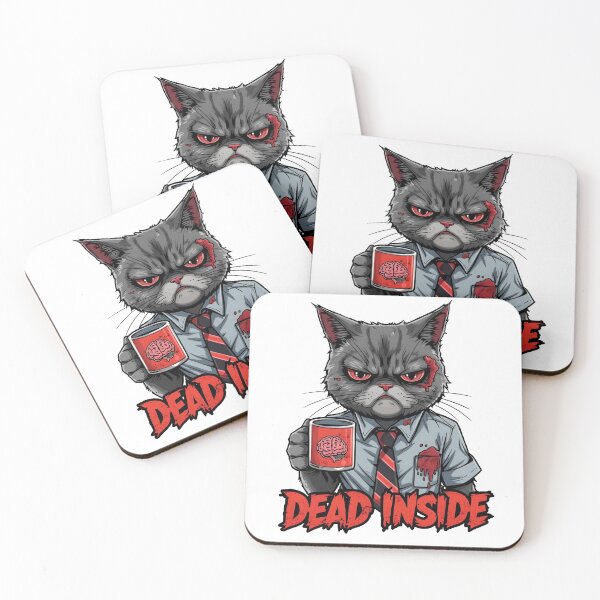 Item preview, Dead Inside But Still Working - Edgy Grumpy Office Cat Vector designed and sold by The Grumpy Pet Club.