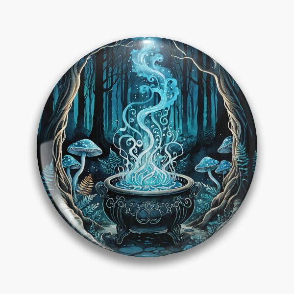 Item preview, Mystical Witch Cauldron with Blue Magic Smoke designed and sold by IdeaSmith.
