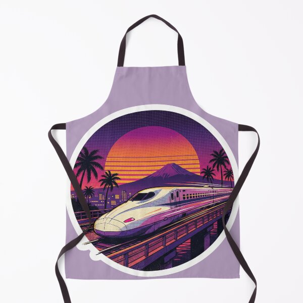 Item preview, Retro Shinkansen Bullet Train Sunset - 80s City Pop Sticker designed and sold by DigitalVibes Art, CreatorSpace, PixelMood. By AngryFish.Art..
