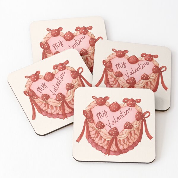 Item preview, My Valentine Tote Bag, Funny Cake Coquette Girly Valentines Day Gift for Girlfriend, Hand Painted Style, Red Pink designed and sold by MakitoDesign.