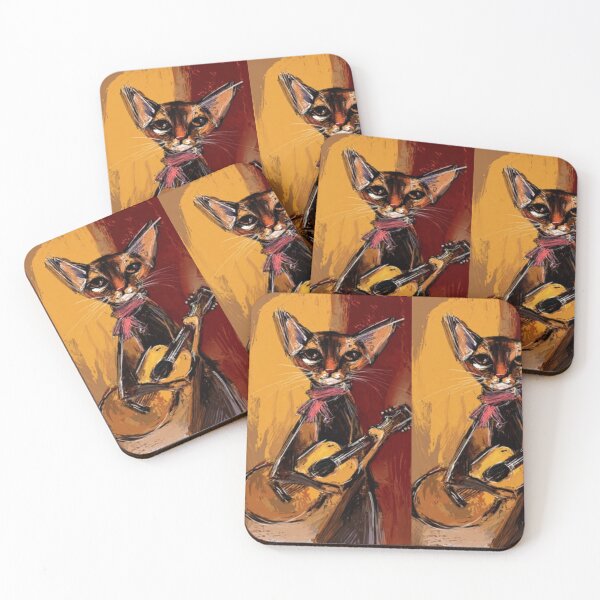 Item preview, Jazz Cat Playing Guitar – Artistic Illustration designed and sold by TreatLLC.