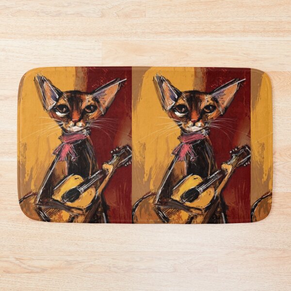 Item preview, Jazz Cat Playing Guitar – Artistic Illustration designed and sold by TreatLLC.