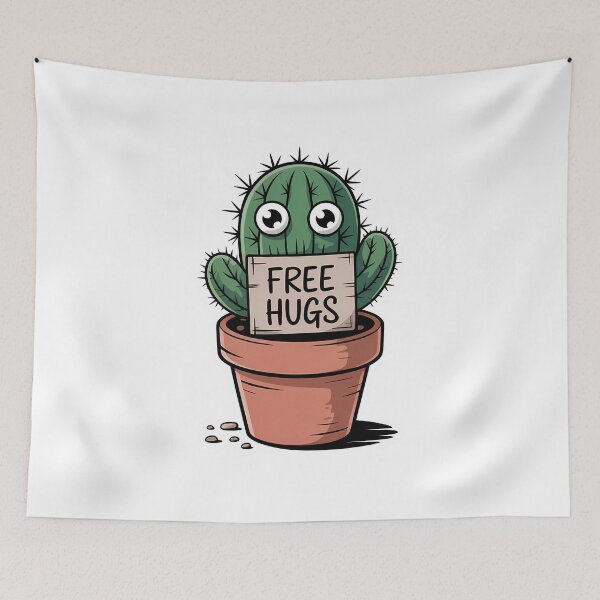 Item preview, Free Hugs Cactus Funny Prickly Introvert Sarcastic Plant Lover designed and sold by GiftsForge.