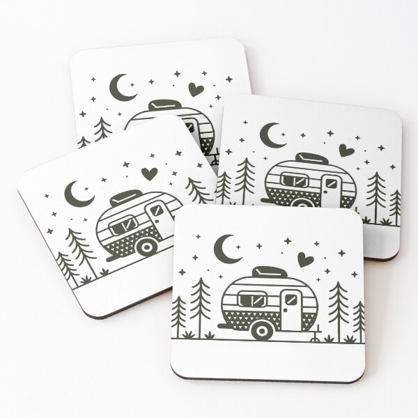 Item preview, Camping Art Gift: Trailer Adventure Among Trees designed and sold by BLAKZONE.
