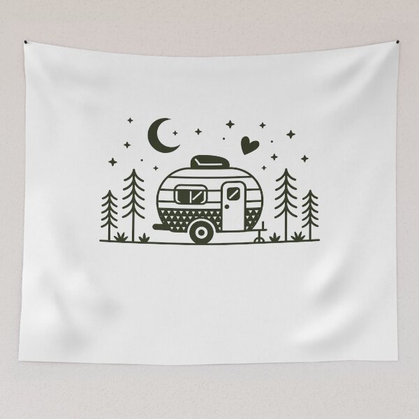Item preview, Camping Art Gift: Trailer Adventure Among Trees designed and sold by BLAKZONE.