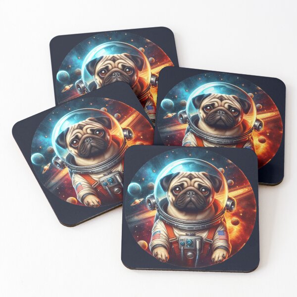 Item preview, Space Pug Astronaut Cute Dog in Galaxy Adventure Tee designed and sold by Kmcantley.