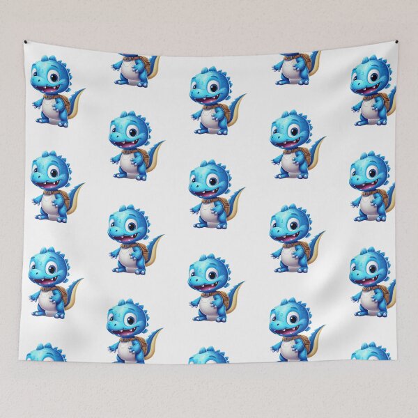 Item preview, Cute Blue Baby Dinosaur Back to School designed and sold by LunaPixelStudio.