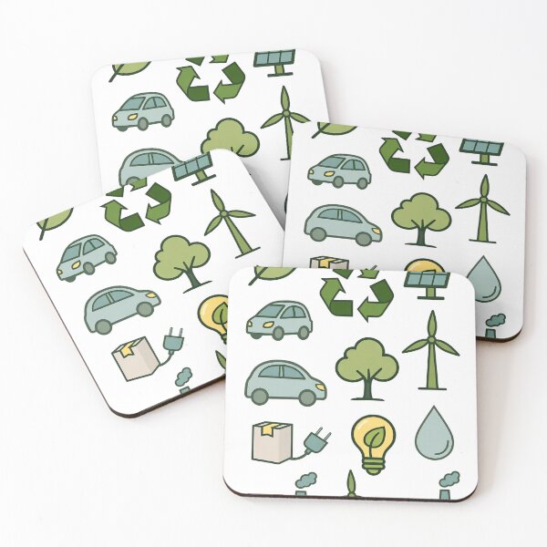 Item preview, Colorful collection of eco-friendly symbols representing renewable energy and sustainability practices designed and sold by SpaceartLilu.