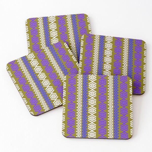 Item preview, Ethnic style pattern - purple on green designed and sold by Sukjai@Design.