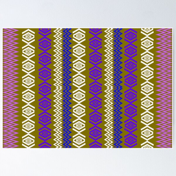 Item preview, Ethnic style pattern - purple on green designed and sold by Sukjai@Design.