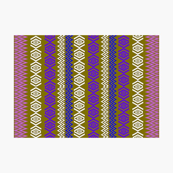 Item preview, Ethnic style pattern - purple on green designed and sold by Sukjai@Design.