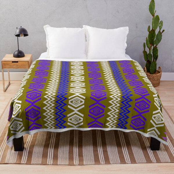 Item preview, Ethnic style pattern - purple on green designed and sold by Sukjai@Design.