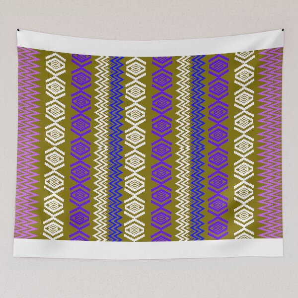 Item preview, Ethnic style pattern - purple on green designed and sold by Sukjai@Design.