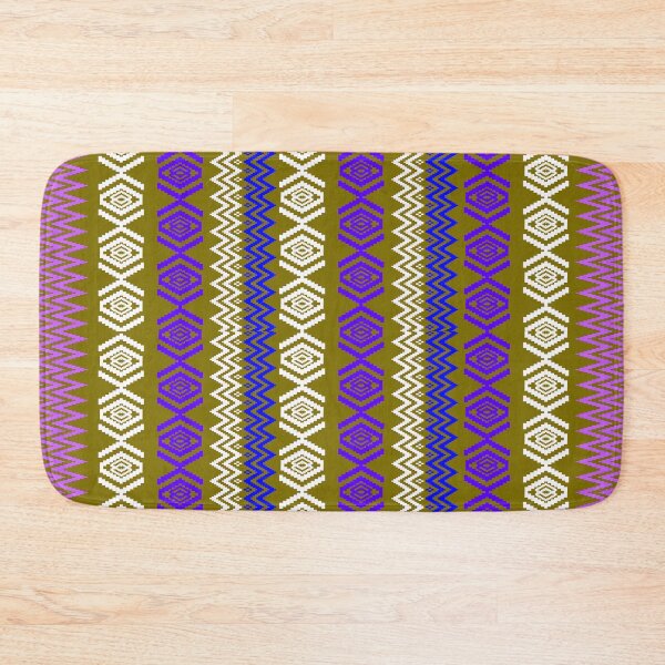 Item preview, Ethnic style pattern - purple on green designed and sold by Sukjai@Design.