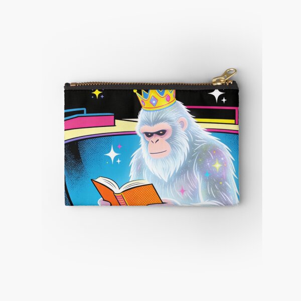 Item preview, Galactic Yeti King Reading on a Skateboard | Retro 90s Neon Vaporwave Aesthetic designed and sold by Cherrydora.